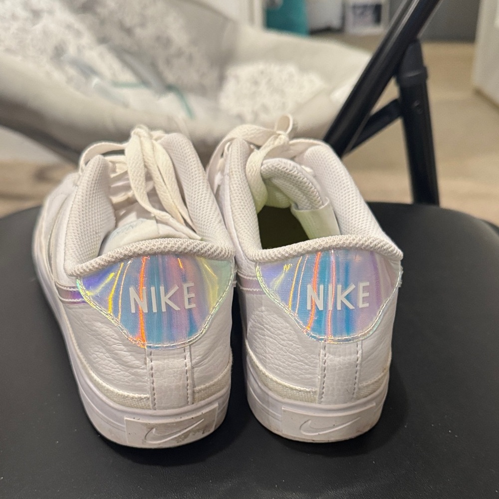 Nike White Shoes with Iridescent Logo - Picture 4 of 6